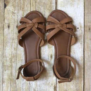 Lemon Cognac Flat Sandal